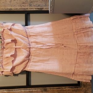 pale pink sleeveless dress
